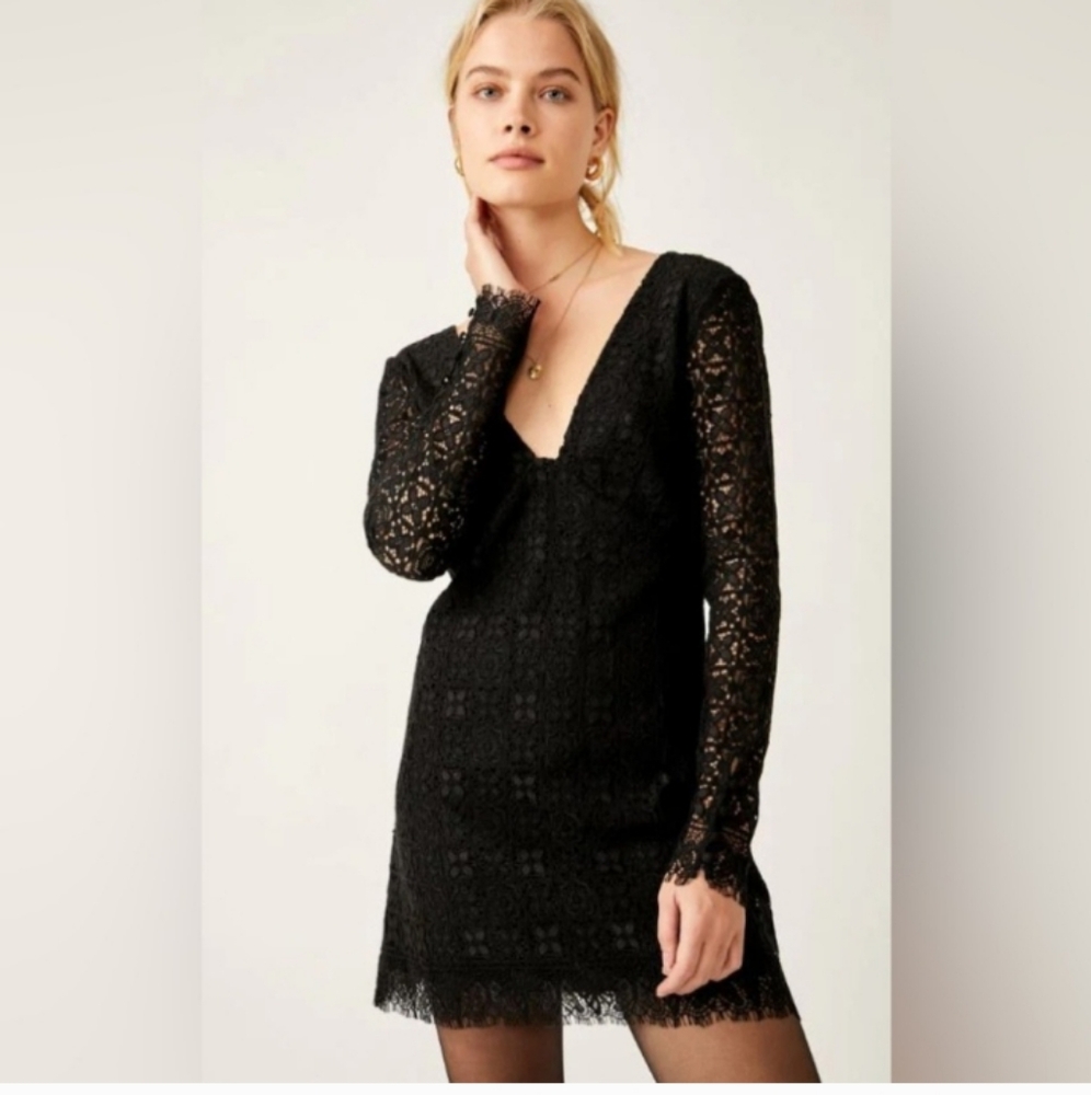 NWT Free People Honey Honey Black Mini Dress Size 4